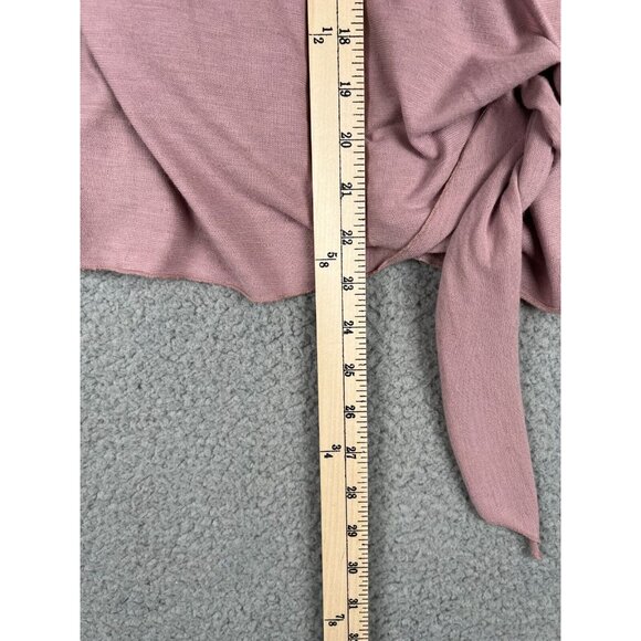 J. Jill Women's Shirt Pink Long Sleeve Low Cut True Wrap Top Deep V Neck Small - Picture 6 of 10
